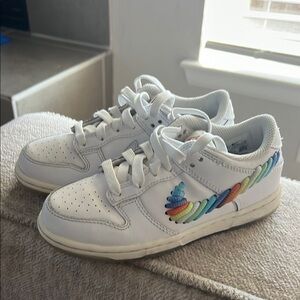 Nike White and Red Sneakers with Classic Design